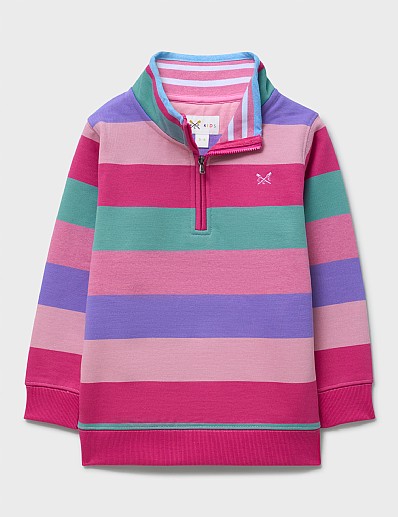 Striped Half Zip Sweatshirt in Rainbow