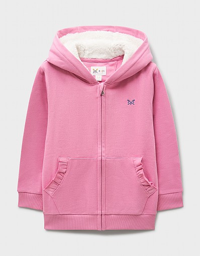 Teddy Fleece-Lined Hoodie in Pink