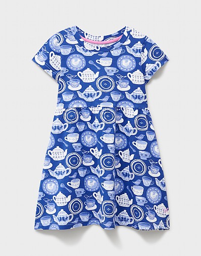 Everyday Jersey Dress in Blue and White