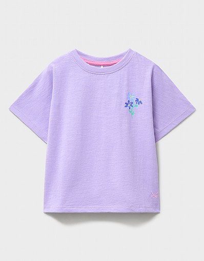 Floral Graphic Short Sleeve Tee in Purple