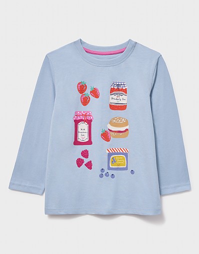 Graphic Long Sleeve T-Shirt in Blue