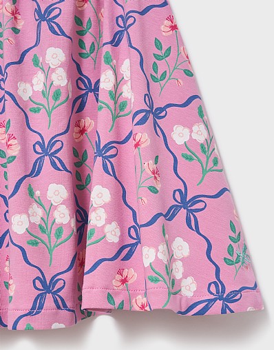 Printed Jersey Skirt in Pink Multi