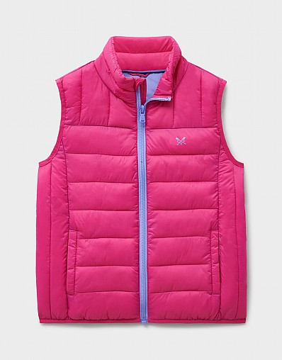 Lowther Puffer Gilet in Magenta Pink