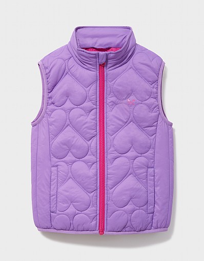 Heart-Quilted Gilet in Lavender Purple