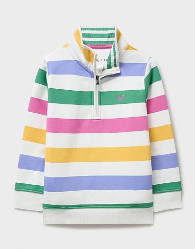 Stripe Half Zip Sweat in Rainbow