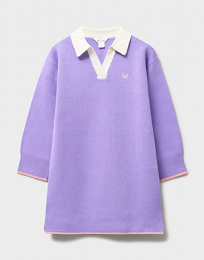 Open Collar Rugby Dress in Lilac