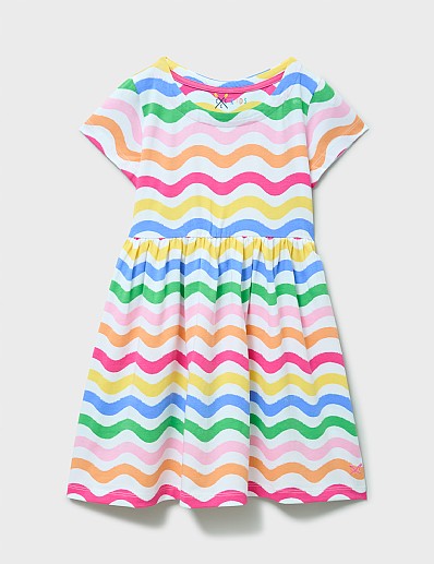 Everyday Printed Jersey Dress in Multicoloured Stripes