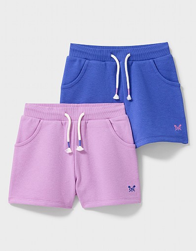 Jersey Sweat Shorts 2 Pack in Lilac and Blue