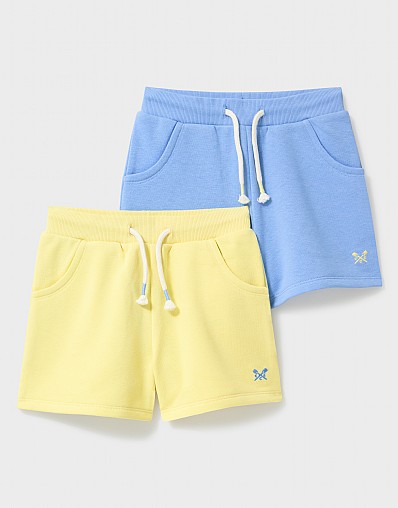 Jersey Sweat Shorts Two-Pack in Yellow and Blue