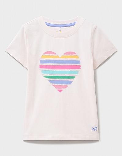 Cotton Graphic Tee in Light Pink