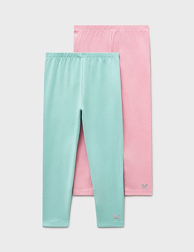 2 Pack Leggings in Green and Pink