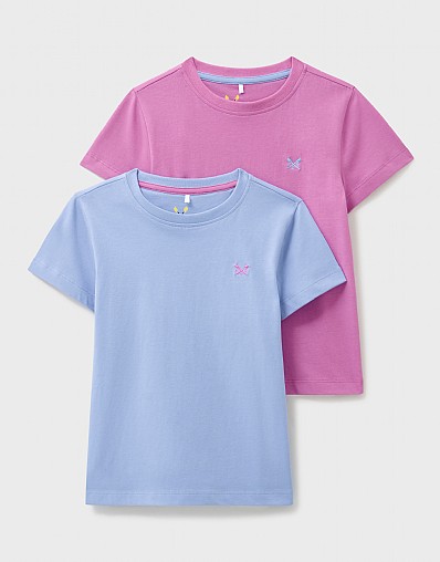2 Pack Classic Crew T-Shirts in Lilac and Blue
