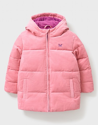 Midweight Corduroy Puffa Jacket in Pink