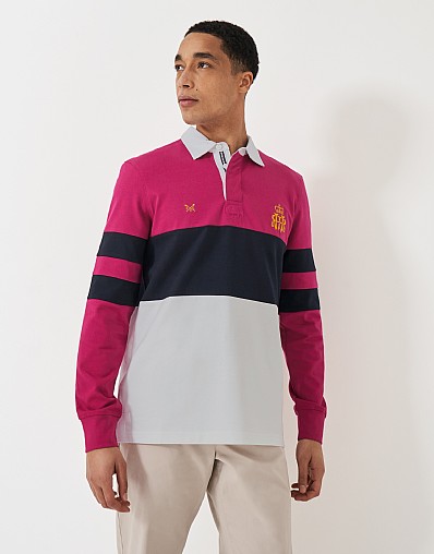 Henley Block Stripe Rugby Shirt