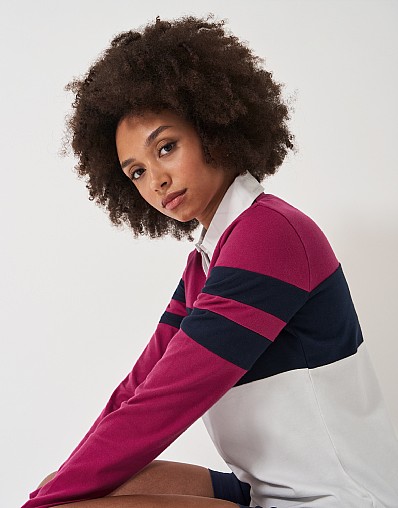 Henley Block Stripe Rugby Shirt