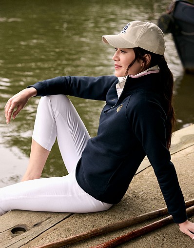 Henley Quarter Zip Sweatshirt in Navy