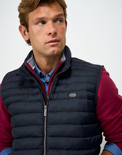 Lightweight Wadded Gilet in Dark Navy