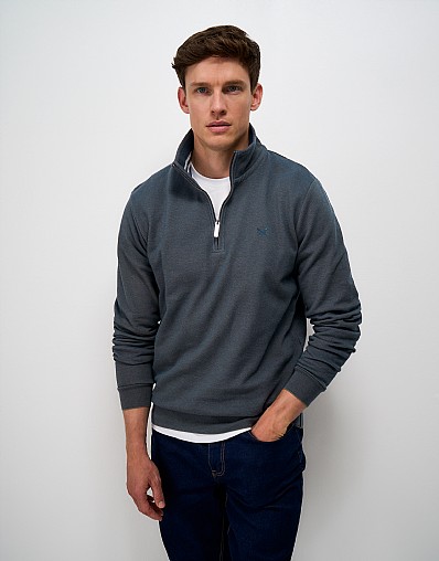 Birdseye Half Zip in Navy