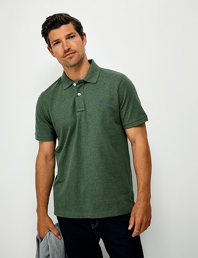 Classic Pique Polo in Dark Green Marl