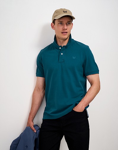Classic Pique Polo in Teal Blue