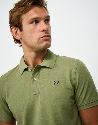 Classic Pique Polo in Oil Green