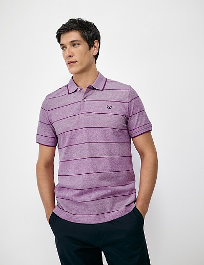 Oxford Stripe Polo Shirt in Pinks