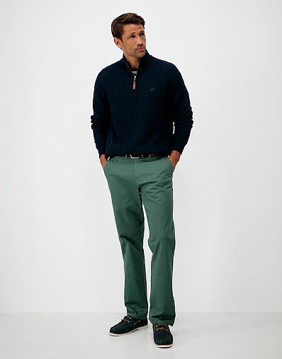 Straight Fit Chinos in Green