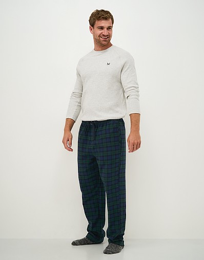 Cotton Flannel Lounge Trousers in Blackwatch