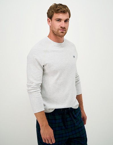 Long Sleeve Waffle Tee in Oatmeal Marl