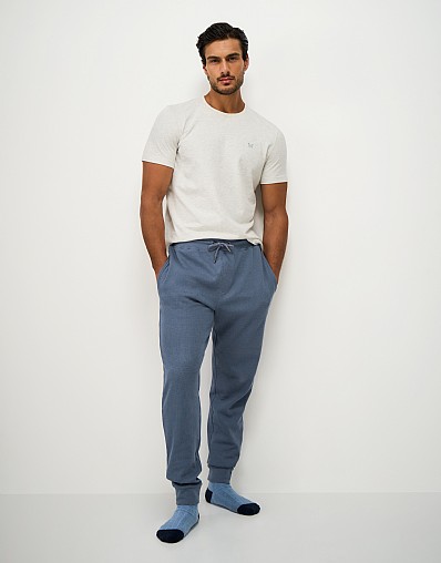 Waffle Lounge Trousers in Steel Blue