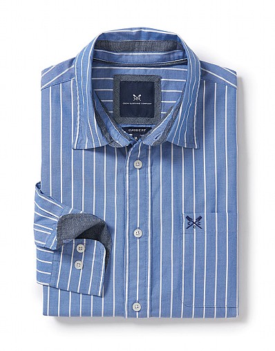 Solway Classic Fit Stripe Shirt in Marine/Optic White