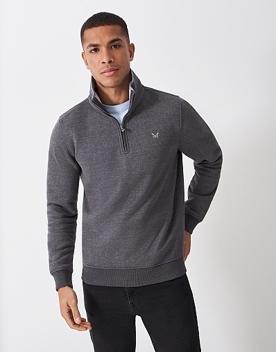 Classic Half Zip Sweatshirt in Charcoal Grey