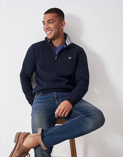 Classic Half Zip Sweatshirt in Navy