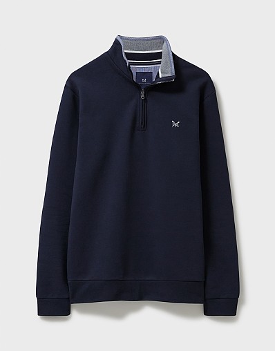 Men's Navy Half Zip Sweatshirt from Crew Clothing Company