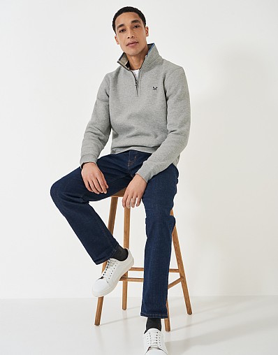 Classic Half Zip Jumper in Grey