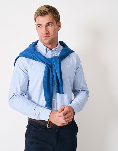 Crew Slim Fit Oxford Shirt in Sky Blue
