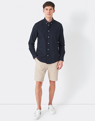 Men's Navy Slim Fit Cotton Oxford Shirt from Crew Clothing Company