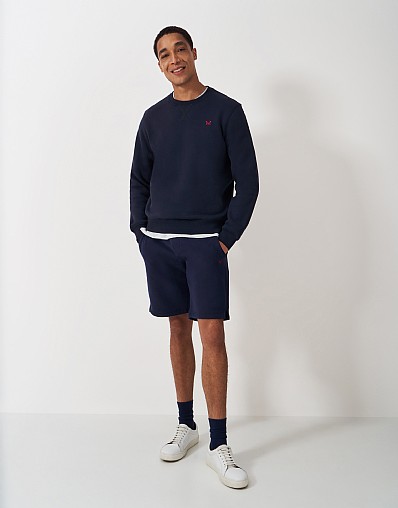 Crossed Oars Sweat Shorts in Dark Navy