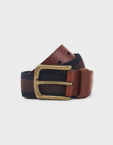 Leather Trim Stretch Belt