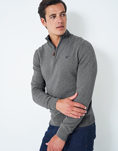 Organic Cotton Half Zip Knit Jumper