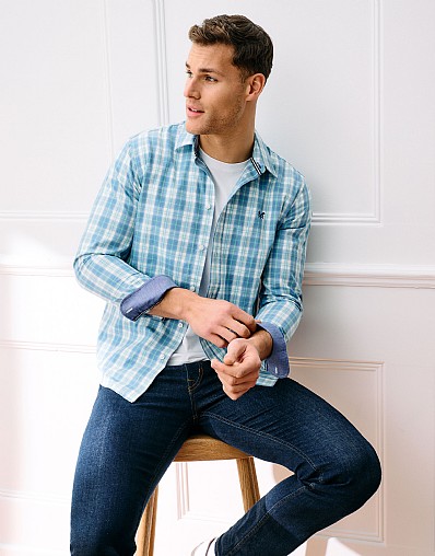 Men's Newton Brushed Cotton Flannel Shirt from Crew Clothing Company