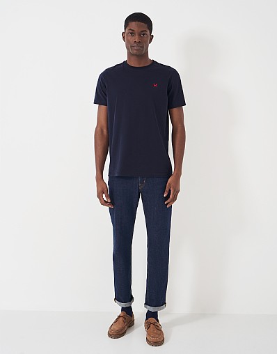 T-shirt Homme Crew Clothing Company - Rayé Bleu, Coton, Taille M (Très Bon état)