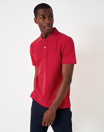 Classic Pique Polo Shirt in Crimson Red