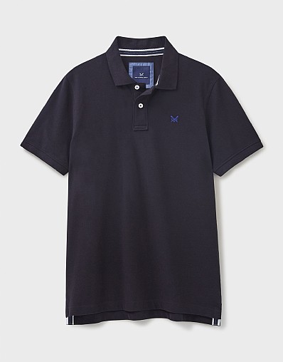 Men's Classic Pique Polo Shirt in Black from Crew Clothing