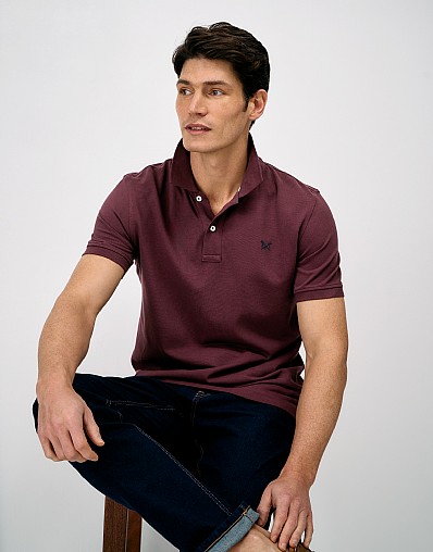 Classic Pique Polo Shirt in Burgundy