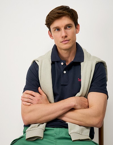 Classic Pique Polo Shirt in Dark Navy