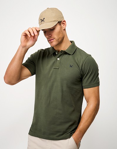 Classic Pique Polo Shirt in Olive Green