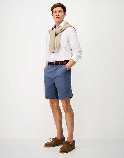 Bermuda Chino Stretch Shorts in Steel Blue