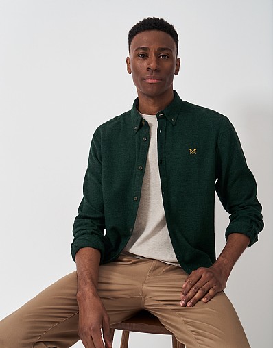 Cotton Flannel Shirt in Green