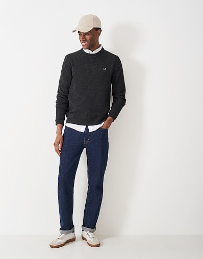 French Rib Crewneck Sweatshirt in Charcoal Marl